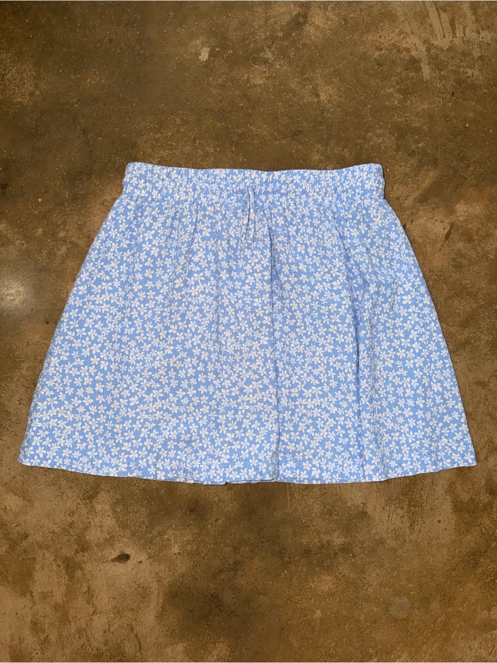 Copper Key Light Blue Floral Skater Mini Skirt XL Cottagecore Spring (L Fit)